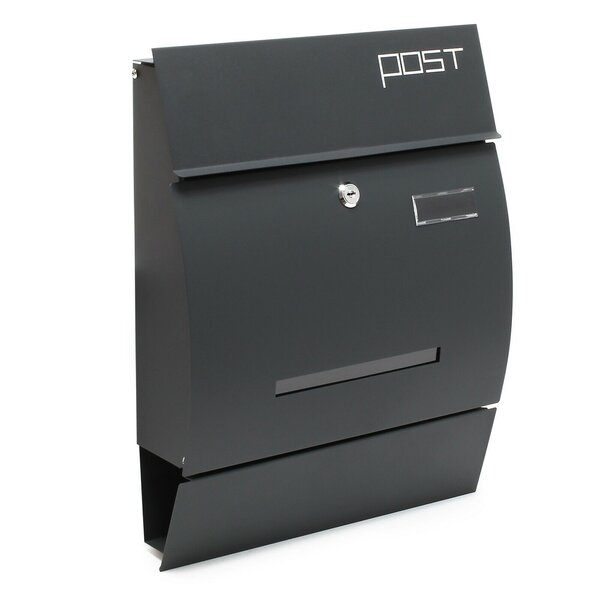 Boite aux lettres design moderne boite murale porte-journaux anthracite