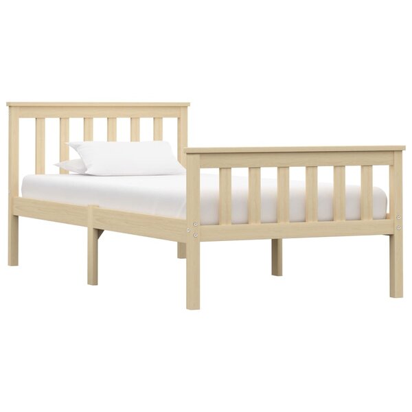 vidaXL Cadre de lit sans matelas naturel bois massif de pin 100x200 cm