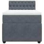 vidaXL Sommier à lattes de lit et matelas Gris foncé 90x190 cm Velours