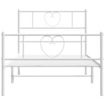 vidaXL Cadre de lit métal sans matelas et pied de lit blanc 100x200 cm
