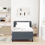 Lit à ressort vidaXL avec matelas gris foncé 90x190 cm en velours