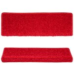 vidaXL Tapis d'escalier 15 Pièces 65x21x4 cm Rouge