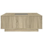vidaXL Table basse avec LED infini chêne sonoma 100x100x40 cm