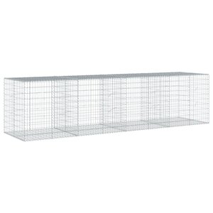 vidaXL Panier gabion avec couvercle 400x100x100 cm fer galvanisé