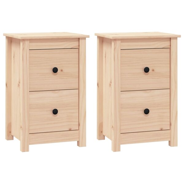 vidaXL Tables de chevet 2 Pièces 40x35x61 5 cm Bois de pin massif