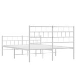 vidaXL Cadre de lit métal sans matelas et pied de lit blanc 120x200 cm