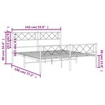 vidaXL Cadre de lit métal sans matelas avec pied de lit noir 135x190cm