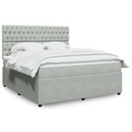 vidaXL Sommier à lattes de lit et matelas Gris clair 180x200cm Velours