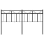vidaXL Tête de lit métal noir 150 cm