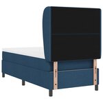 Lit Box Spring vidaXL avec Matelas Bleu 90x200 cm en Tissu