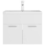 vidaXL Armoire d'évier avec lavabo intégré Blanc Aggloméré