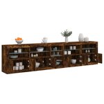 vidaXL Buffet avec lumières LED chêne fumé 283x37x67 cm