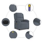vidaXL Fauteuil inclinable de massage électrique gris foncé velours
