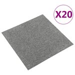 vidaXL Dalles de tapis de sol 20 Pièces 5 m² 50x50 cm Gris