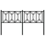 vidaXL Tête de lit métal noir 150 cm