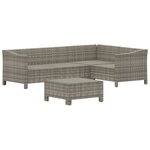 Salon de jardin meuble d'extérieur ensemble de mobilier 5 pièces avec coussins gris résine tressée 02_0016402