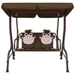 vidaXL Balancelle pour enfants Marron 115x75x110 cm Tissu