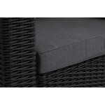 Salon de jardin en résine imitation rotin tressé 5 personnes - Gris graphite