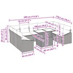 vidaXL Ensemble de salon de jardin 10 pièces avec coussins Noir Poly Rattan