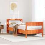 vidaXL Cadre de lit sans matelas cire marron 90x200 cm bois pin massif