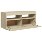 vidaXL Meuble TV avec lumières LED chêne sonoma 90x35x40 cm