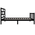 vidaXL Cadre de lit Noir Bois de pin massif 100x200 cm