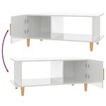 vidaXL Table basse Blanc brillant 90x50x40 cm Bois d'ingénierie