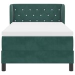 Lit avec sommier et matelas vidaXL Vert foncé 90x190 cm en velours
