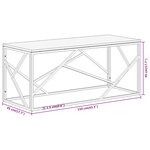 vidaXL Table basse argenté inox et bois de récupération massif