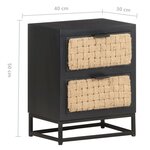 vidaXL Table de chevet 40x30x50 cm Bois de manguier massif
