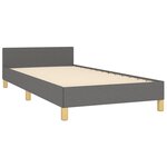 vidaXL Cadre de lit avec tête de lit Gris foncé 80x200 cm Tissu