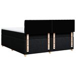 vidaXL Sommier à lattes de lit avec matelas Noir 200x200 cm Tissu