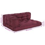 Coussin de canapé surpalette vidaXL avec accoudoirs et soutien lombaire en tissu rouge