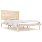 vidaXL Cadre de lit bois massif 135x190 cm double