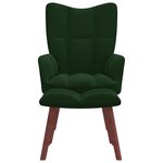 vidaXL Chaise de relaxation avec repose-pied Vert foncé Velours