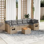 vidaXL Salon de jardin avec coussins 8Pièces mélange beige résine tressée