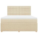 vidaXL Sommier à lattes de lit avec matelas Crème 180x200 cm Tissu