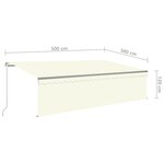 vidaXL Auvent rétractable manuel avec store et LED 5x3 m Crème