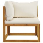 Salon de jardin meuble d'extérieur ensemble de mobilier 6 pièces avec coussin crème bois d'acacia solide 02_0016626