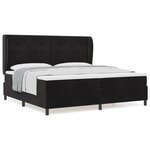 Lit Box Spring vidaXL avec Matelas Noir 200x200 cm Velours