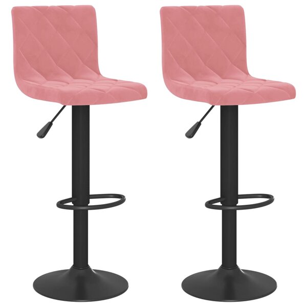 Vidaxl tabourets de bar 2 pcs rose velours