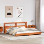 vidaXL Cadre de lit sans matelas cire marron 200x200cm bois pin massif