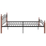 vidaXL Cadre de lit sans matelas noir métal bois chêne 200x200 cm