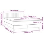 vidaXL Sommier à lattes de lit et matelas et LED Gris clair 140x190 cm