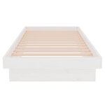 vidaXL Cadre de lit Blanc Bois massif 75x190 cm Petit simple