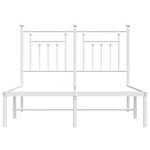 vidaXL Cadre de lit métal sans matelas et tête de lit blanc 135x190 cm