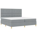 vidaXL Lit à ressorts avec matelas gris clair 200x200 cm Tissu