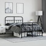 vidaXL Cadre de lit métal sans matelas avec pied de lit noir 120x200cm