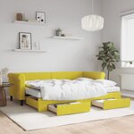 vidaXL Lit de jour avec gigogne et tiroirs jaune 80x200 cm velours