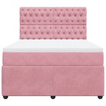 vidaXL Sommier à lattes de lit avec matelas Rose 160x200 cm Velours